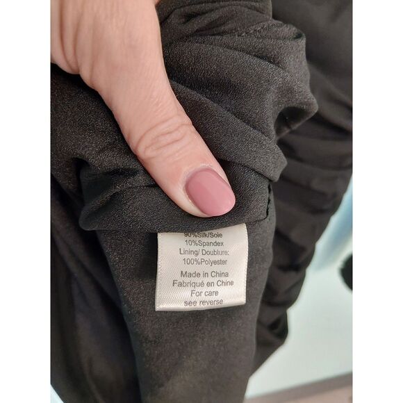 Ronny Kobo Adelheid 180$ Lightweight BODYCON Longsleeve Dress Rochet Bodice SILK - Picture 14 of 16